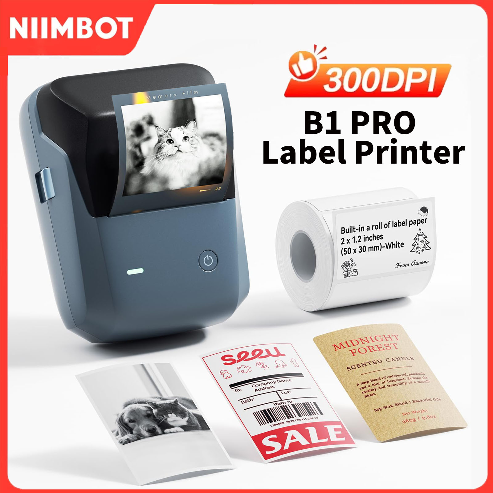 Commercial Printing Network - Impresora de Etiquetas Niimbot B1/B1PRO, 200/300