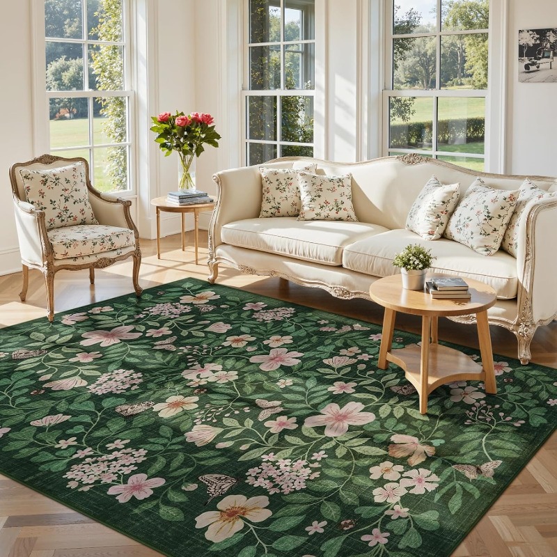 Printing On Commercial - Alfombra Floral para sala de estar,