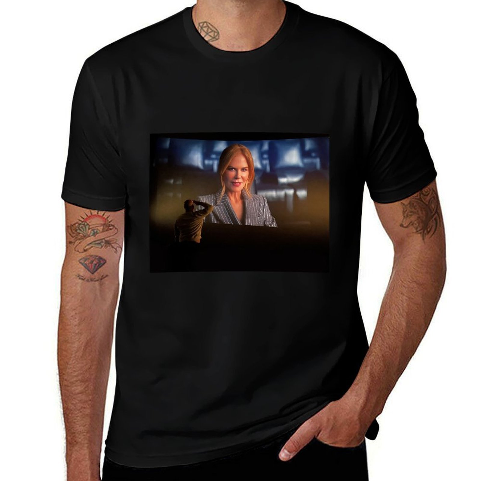 Commercial Printing Usa - hombre saludando a Nicole Kidman, camiseta