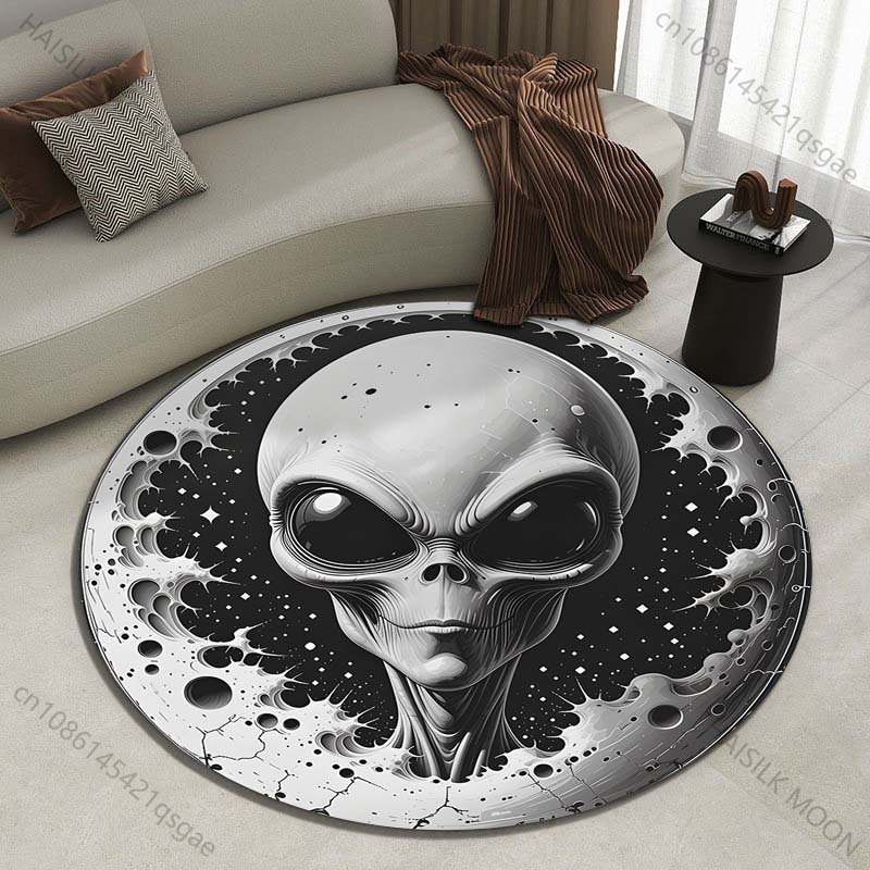 Printing On Commercial - Alfombra redonda con estampado de extraterrestres
