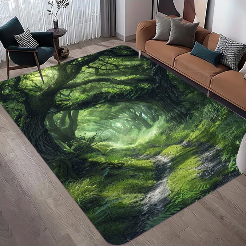 Commercial Road Printing - Alfombra con estampado de bosque de